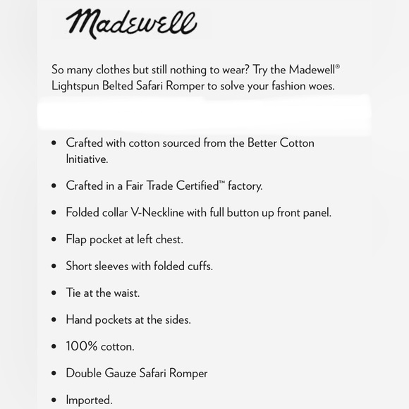 Madewell Romper (XXS) - Picture 13 of 13